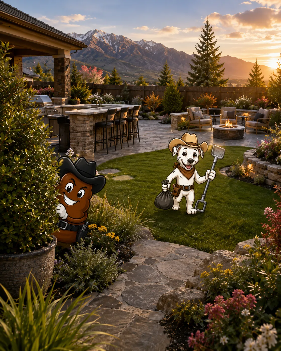 Sheriff Wyatt and Billy the Turd at sundown