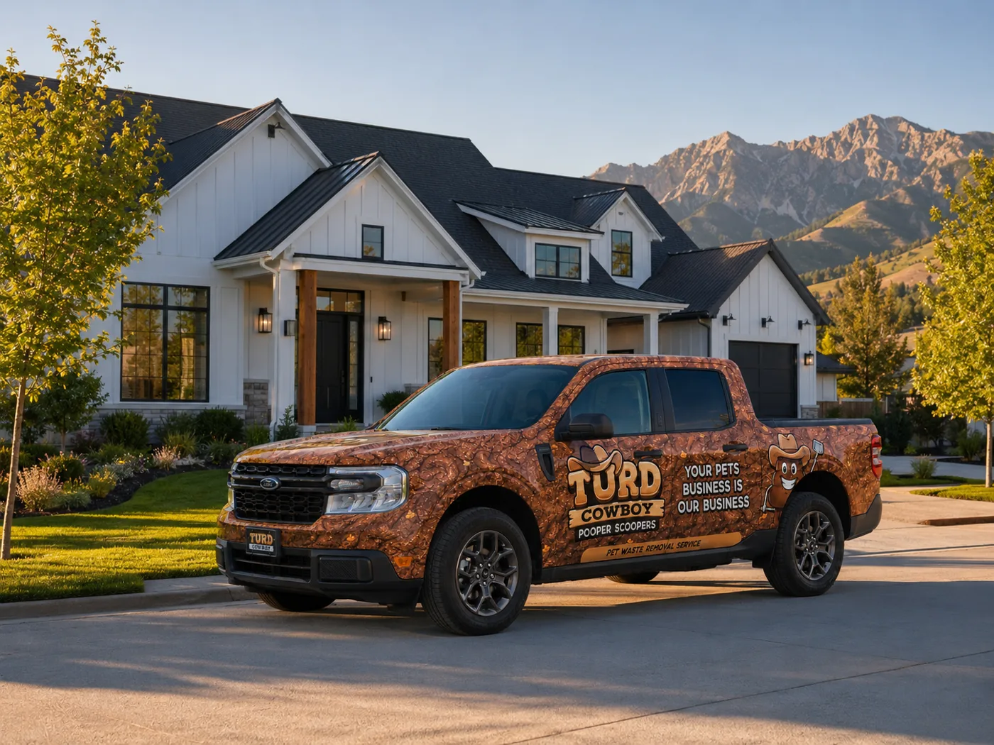 Truck at a farmhouse